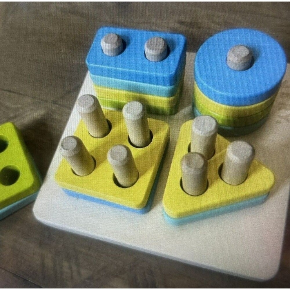 Lovevery Shapes Learning Toddler Peg Sorting Puzzle Wooden Montessori